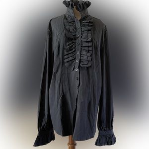 Pretty Guide new-with-tags black Victorian-inspired ruffled blouse.